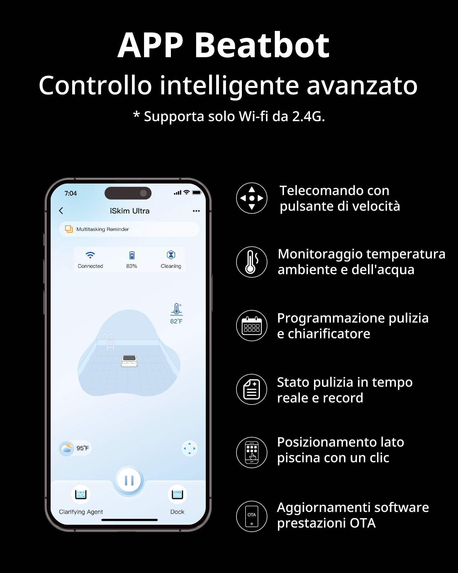 Skimmer per piscina robotizzato iSkim Ultra Beatbot - Beatbot-IT